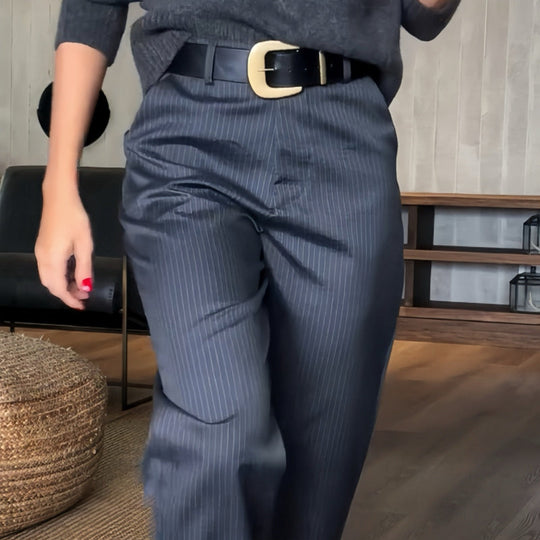 Damen Anzughose Hohe Taille Figurbetont Business Hose 6