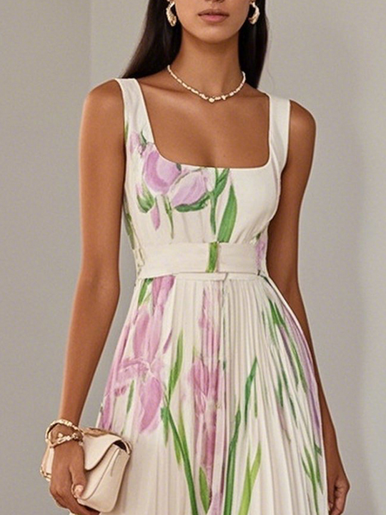 LILA – ELEGANTE BLOEMEN MAXIJURK 1