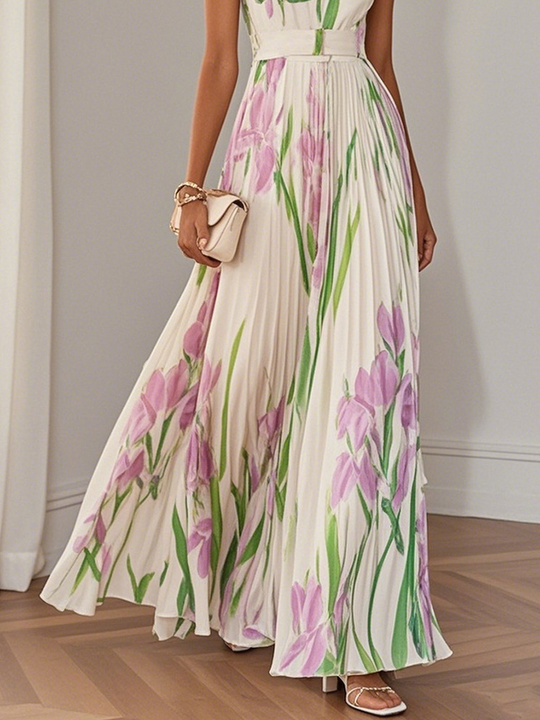 LILA – ELEGANTE BLOEMEN MAXIJURK 2