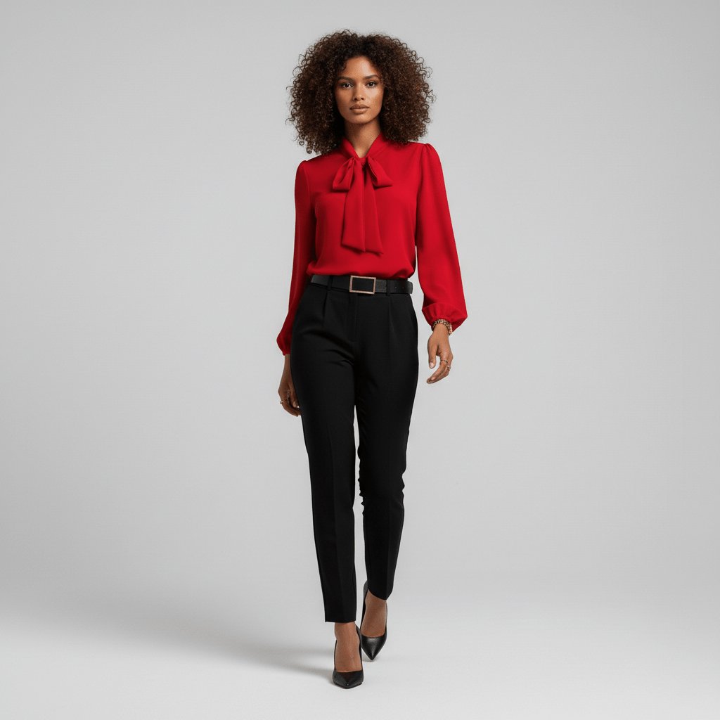 Langarmblouse Dames Met Strik Elegant | Klassiek 1