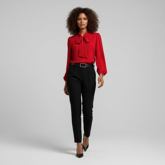 Langarmblouse Dames Met Strik Elegant | Klassiek 1