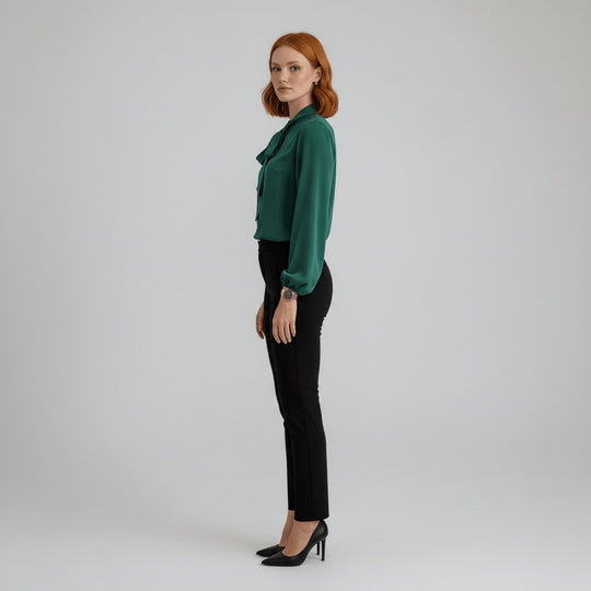 Langarmblouse Dames Met Strik Elegant | Klassiek 5