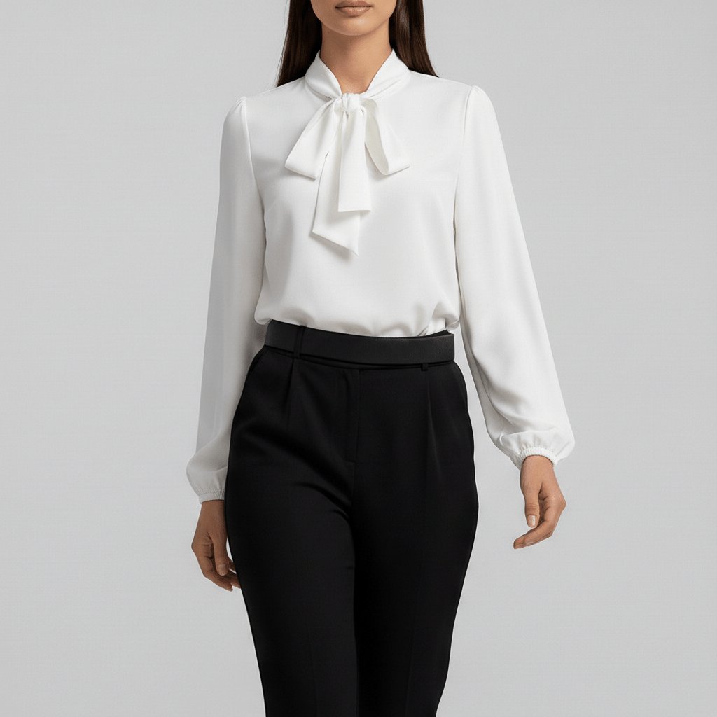 Langarmblouse Dames Met Strik Elegant | Klassiek 6