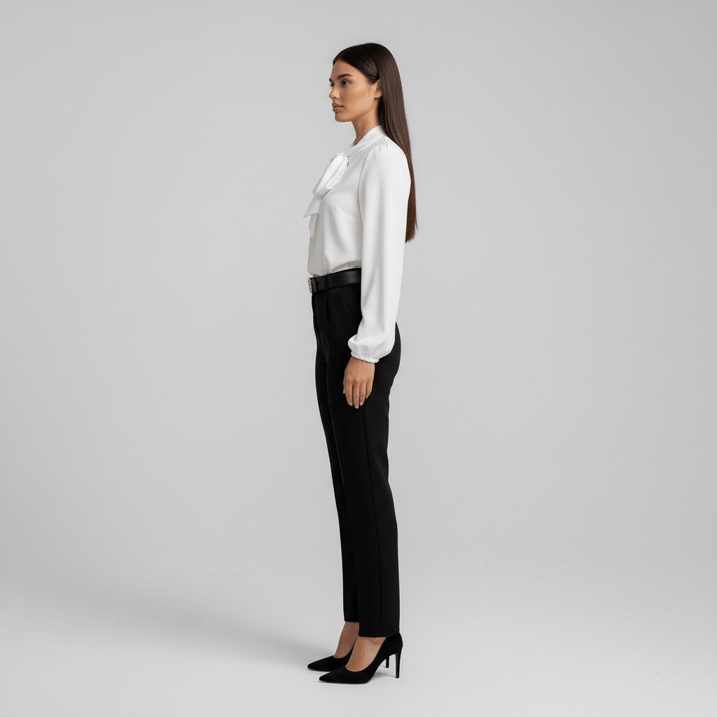 Langarmblouse Dames Met Strik Elegant | Klassiek 8