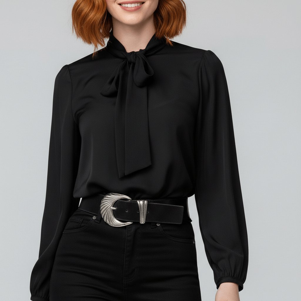 Langarmblouse Dames Met Strik Elegant | Klassiek 9