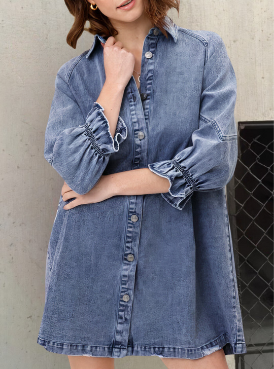 Langärmeliges Jeanskleid Damen - Chiquita 8