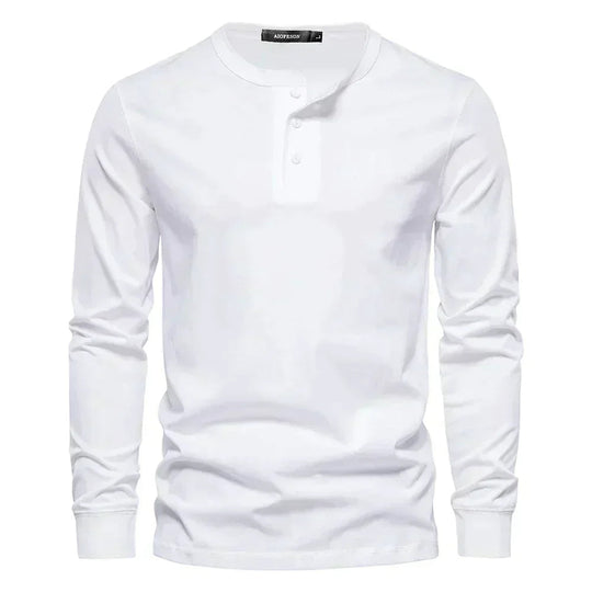 Langarmshirt Herren | Praktische Knopfleiste & Bequeme Passform