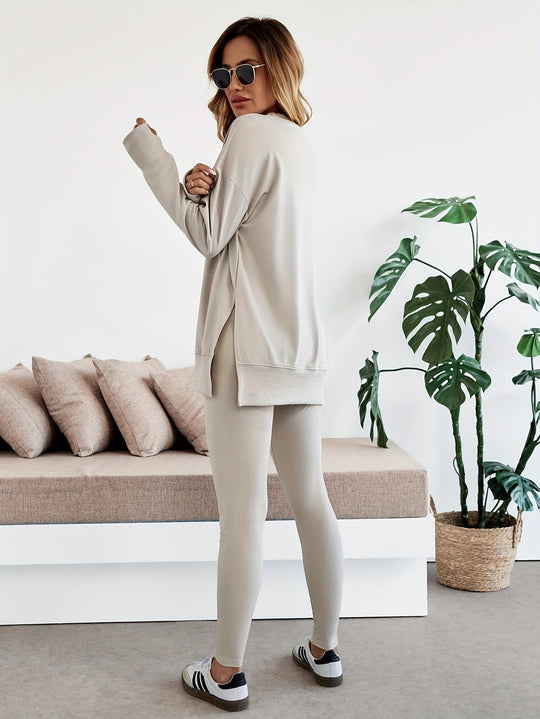 Langarmtop-Set Damen | Zweiteiliges Set & Moderne Seitenschlitze 4