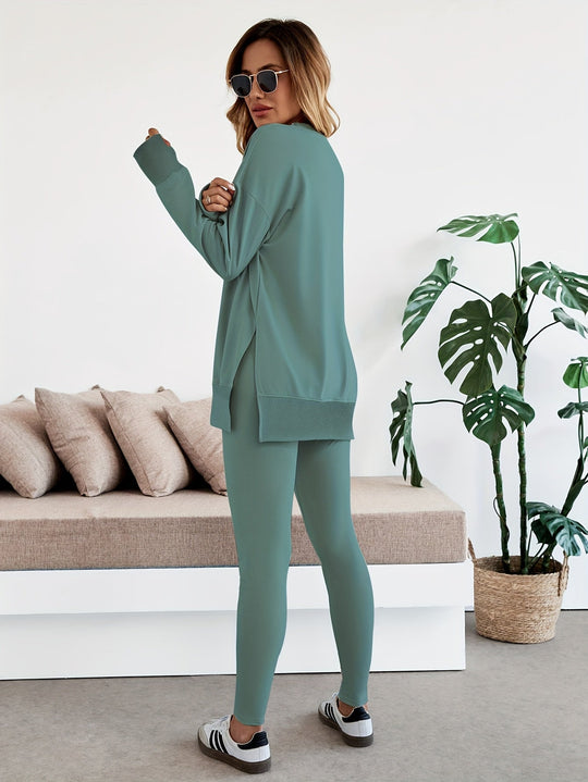Langarmtop-Set Damen | Zweiteiliges Set & Moderne Seitenschlitze 6