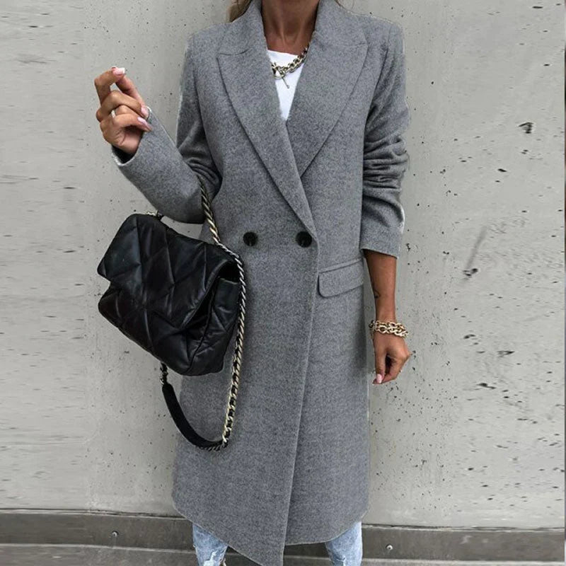 Lange Herfstjas Dames | Klassieke Knoopsluiting 11