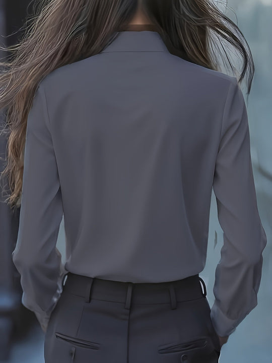 Lange Mouw Blouse Dames | Strikdetail & Verfijnde Look