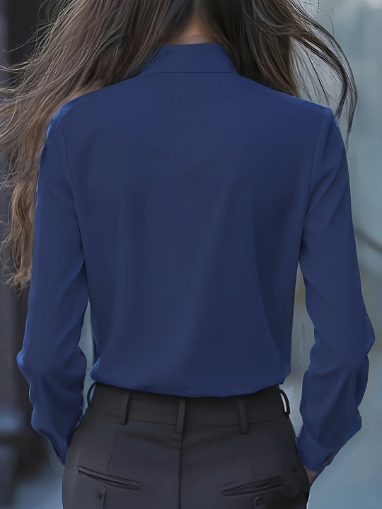 Lange Mouw Blouse Dames | Strikdetail & Verfijnde Look