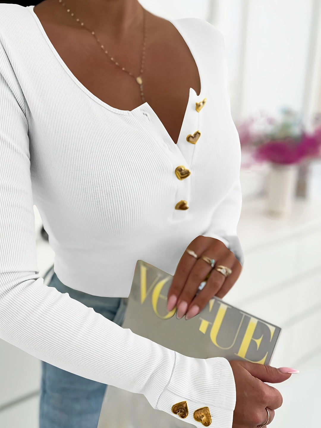 Lange Mouw Shirt Dames | Knoopfront & Verzorgde Look