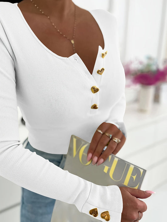 Lange Mouw Shirt Dames | Knoopfront & Verzorgde Look