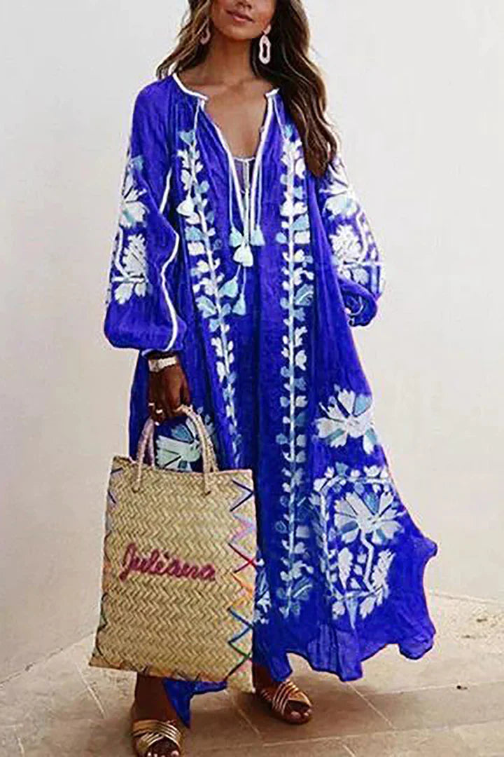 Kara - Bohemian maxi-jurk met bloemenprint 7