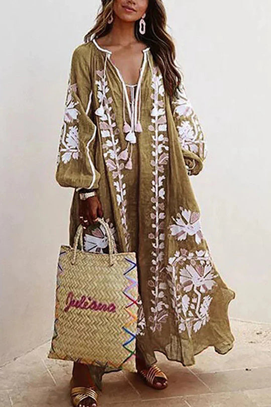 Kara - Bohemian maxi-jurk met bloemenprint 9