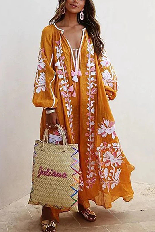 Kara - Bohemian maxi-jurk met bloemenprint 6