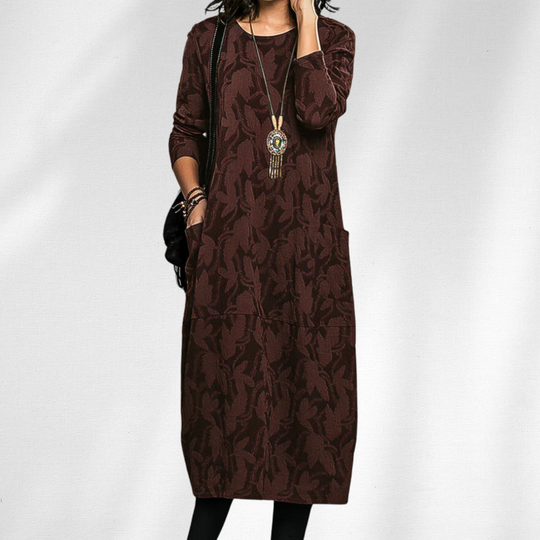 Dames Winter Midi Jurk Lange Mouwen 1