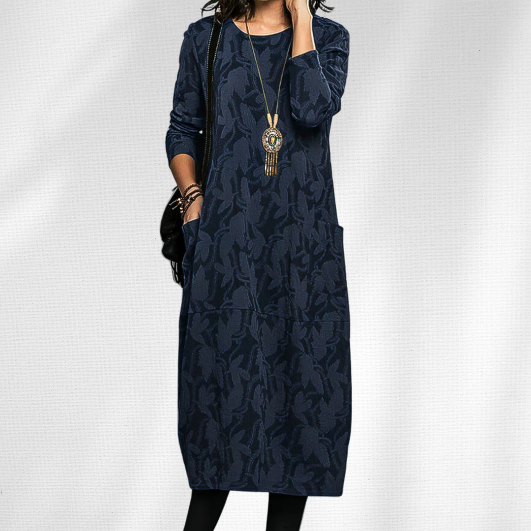 Dames Winter Midi Jurk Lange Mouwen 2