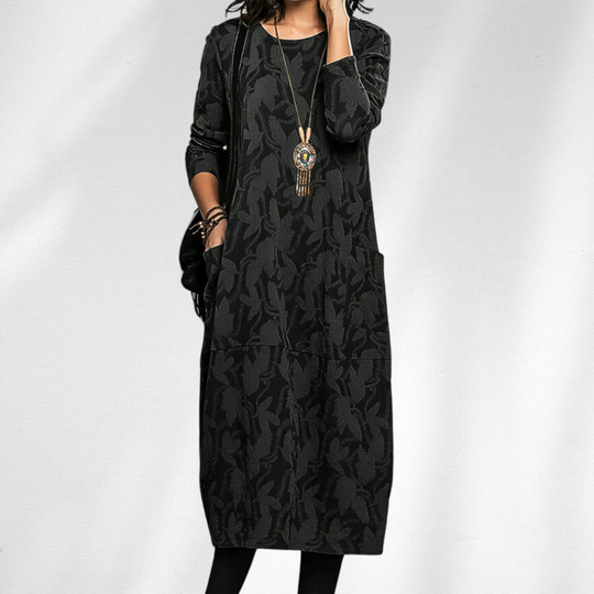 Dames Winter Midi Jurk Lange Mouwen 3