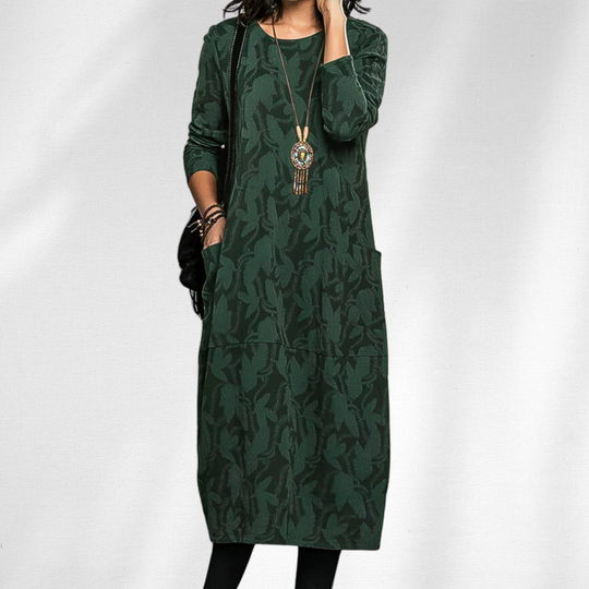 Dames Winter Midi Jurk Lange Mouwen 0