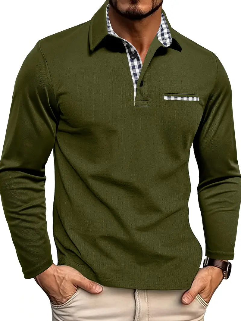 Lange Mouwen Polo Heren | Verzorgd Contrastdetail & Alledaags Comfort