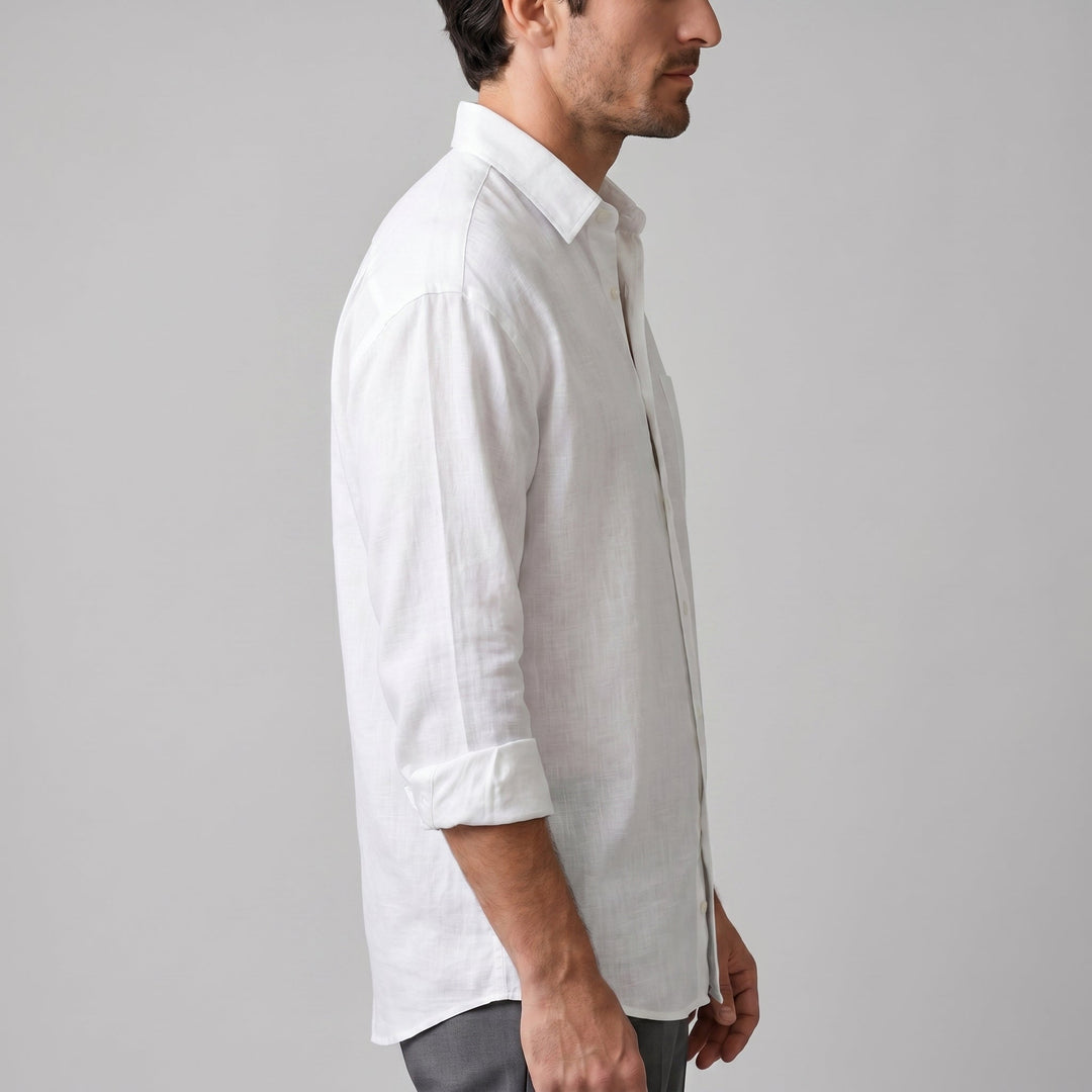 Overhemd Heren Oversized Lange Mouwen Casual 5