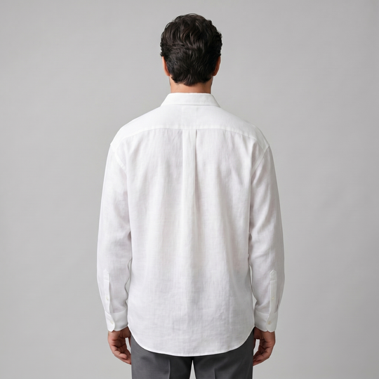 Overhemd Heren Oversized Lange Mouwen Casual 6