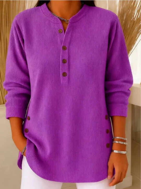 Ribgebreide Henley Tuniek Dames Relaxed Fit | Lange Mouw 9