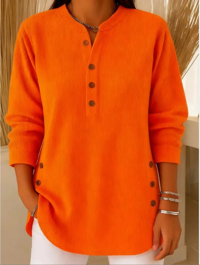 Ribgebreide Henley Tuniek Dames Relaxed Fit | Lange Mouw 6