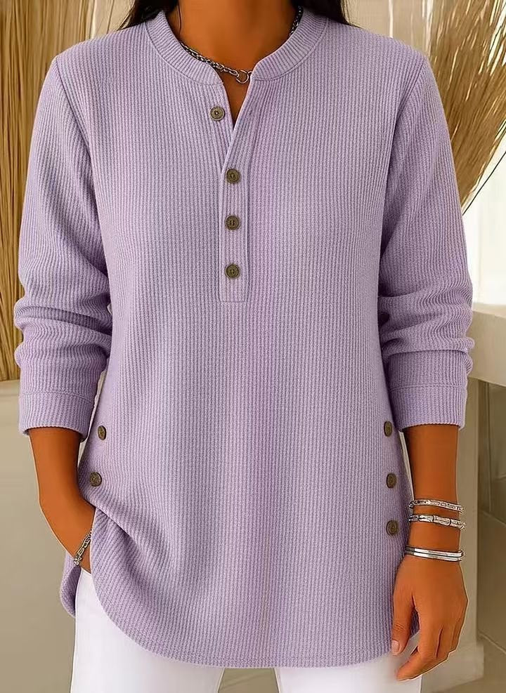 Ribgebreide Henley Tuniek Dames Relaxed Fit | Lange Mouw 7