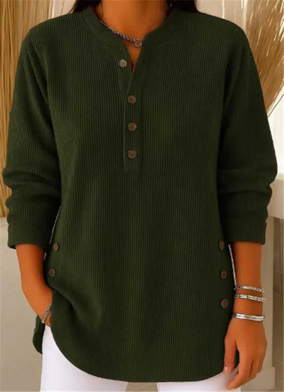 Ribgebreide Henley Tuniek Dames Relaxed Fit | Lange Mouw 8
