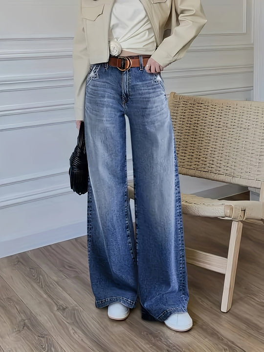 Lange Jeans – Katoenmix Met Uitlopende Pijpen Voor Bewegen 4