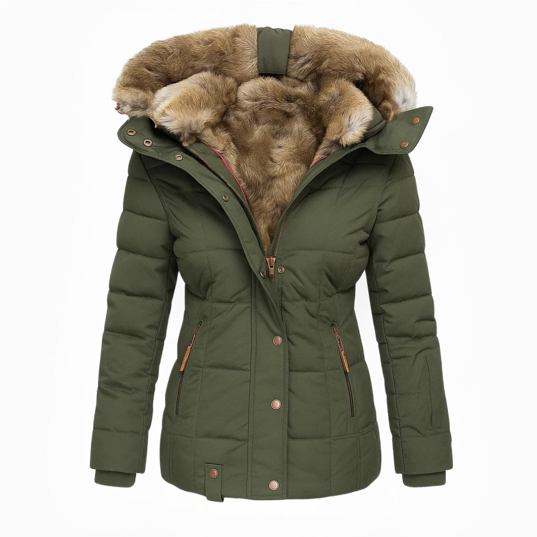Langer Wintermantel Damen | Reißverschluss mit Abdeckleiste & Reißverschlusstaschen