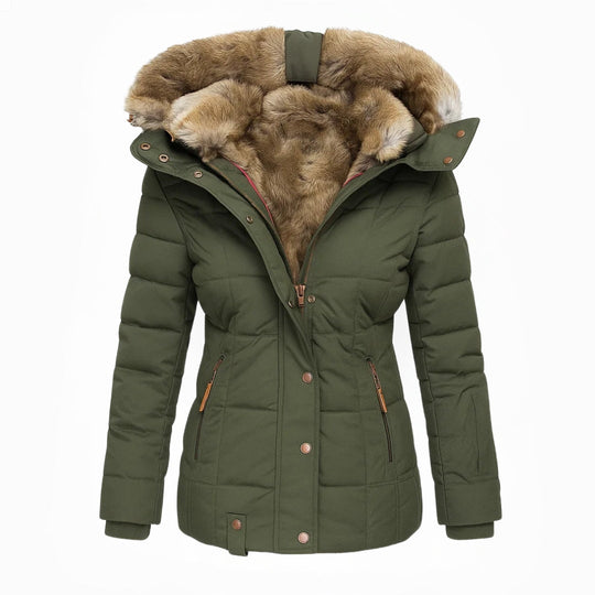 Langer Wintermantel Damen | Reißverschluss mit Abdeckleiste & Reißverschlusstaschen