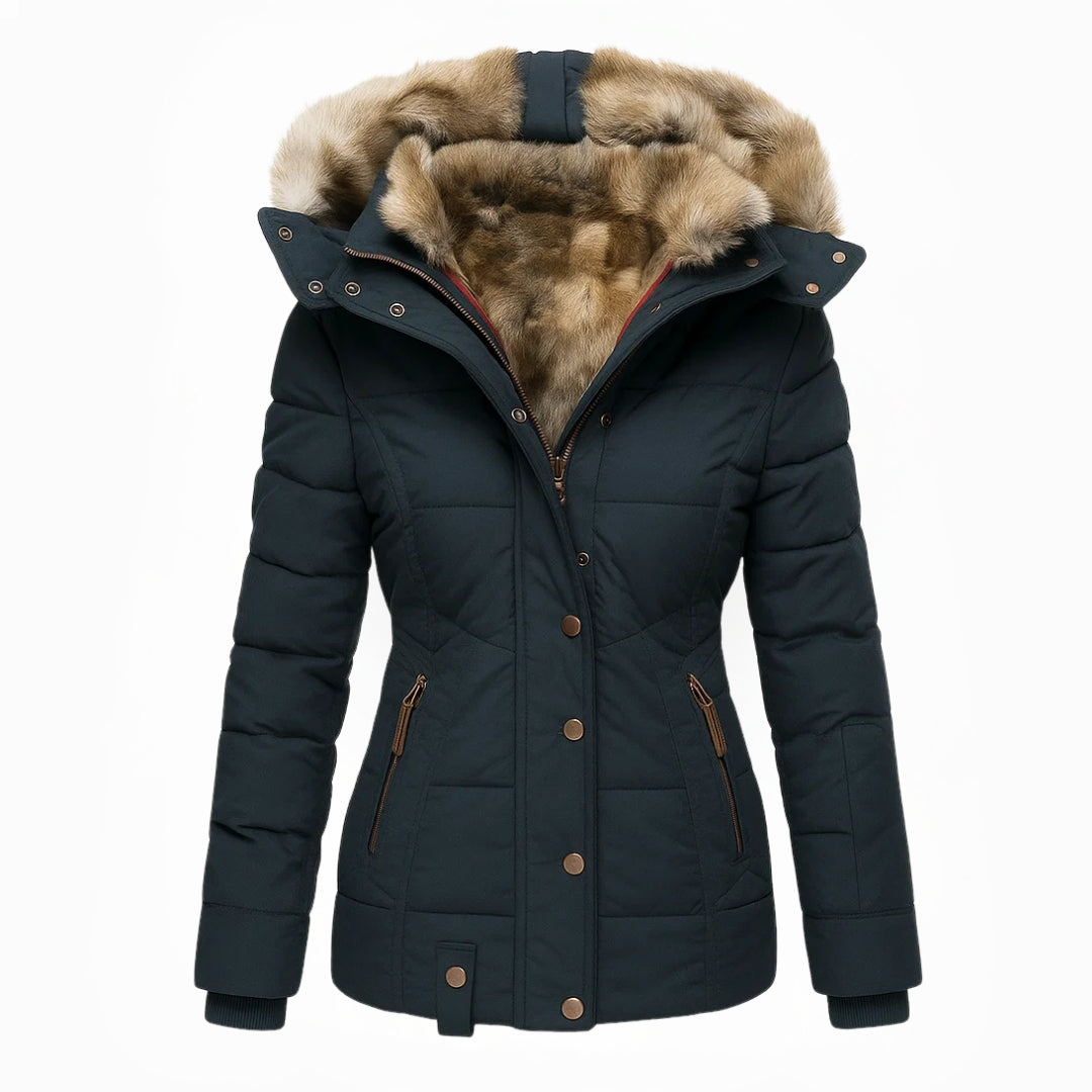 Langer Wintermantel Damen | Reißverschluss mit Abdeckleiste & Reißverschlusstaschen