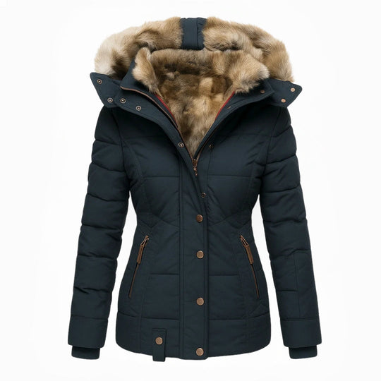 Langer Wintermantel Damen | Reißverschluss mit Abdeckleiste & Reißverschlusstaschen