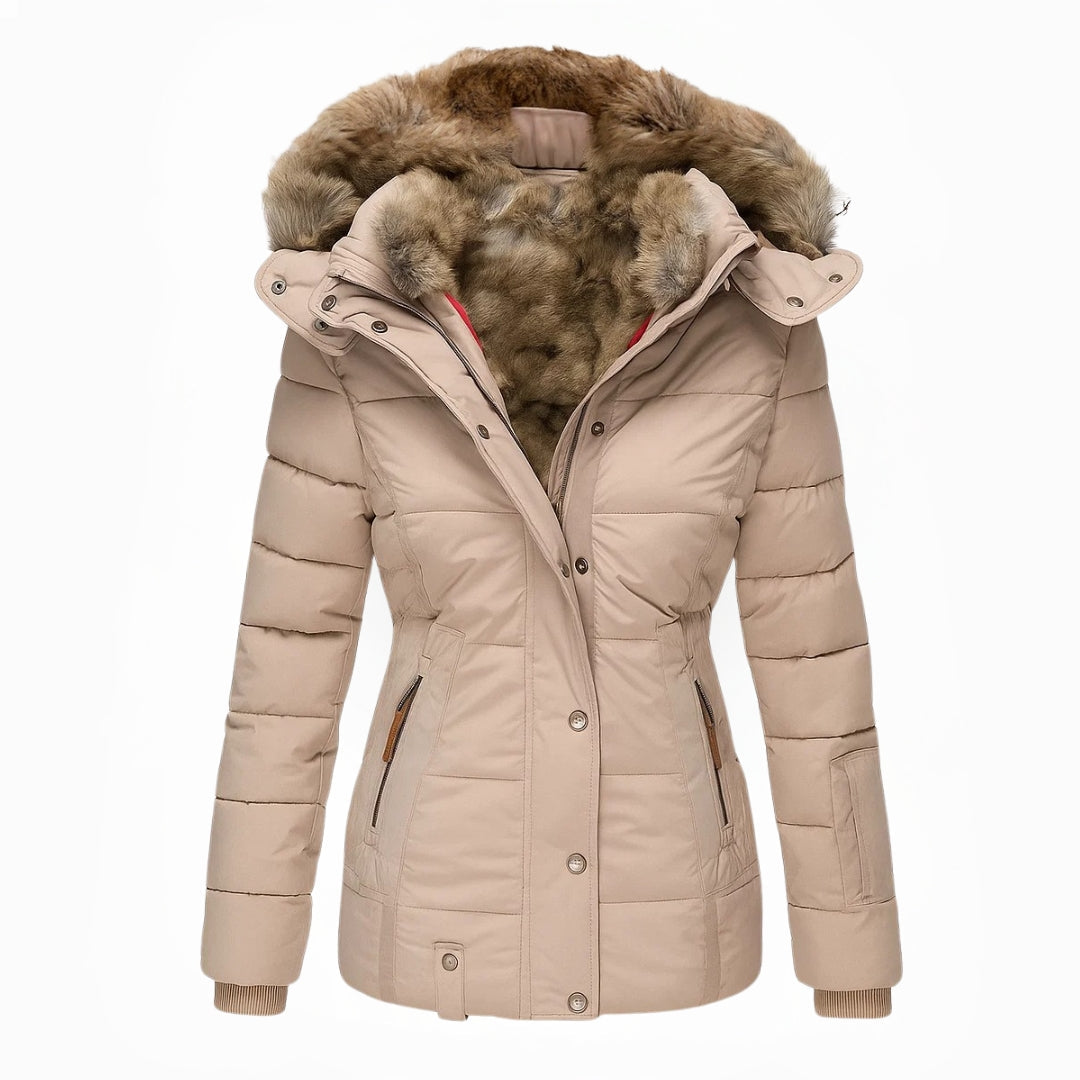 Langer Wintermantel Damen | Reißverschluss mit Abdeckleiste & Reißverschlusstaschen