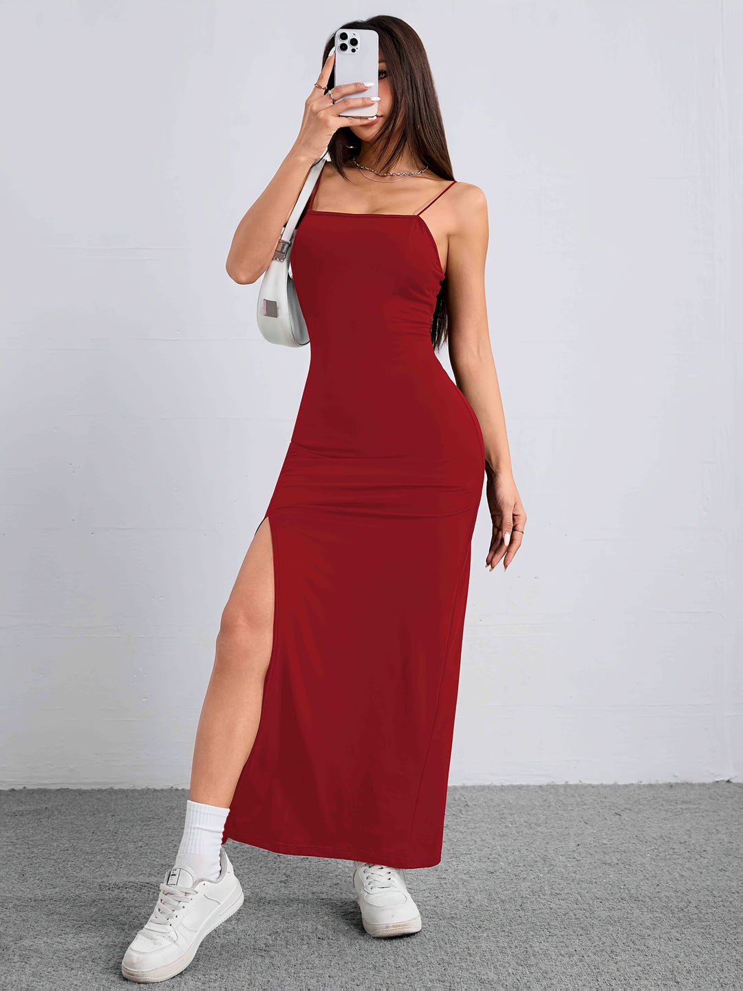 Lässiges Maxi-Trägerkleid Damen - Pamela