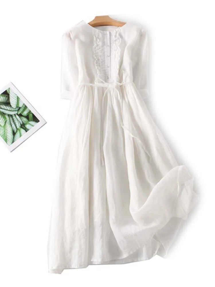 Lässiges Midi-Sommerkleid Damen - Jeecey – Bild 6