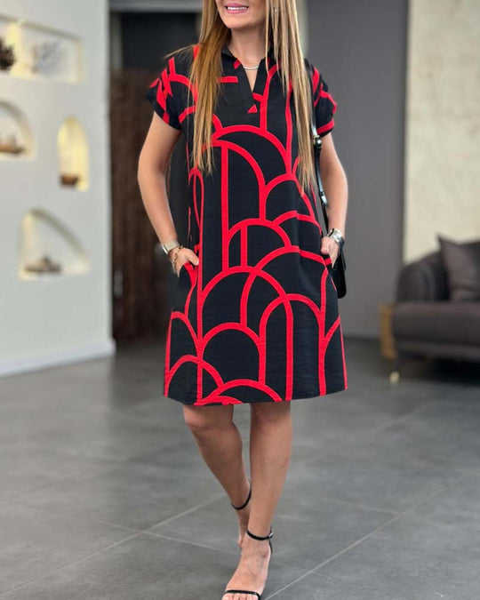 Lässiges Mini-Sommerkleid Damen mit V-Ausschnitt - Lisa