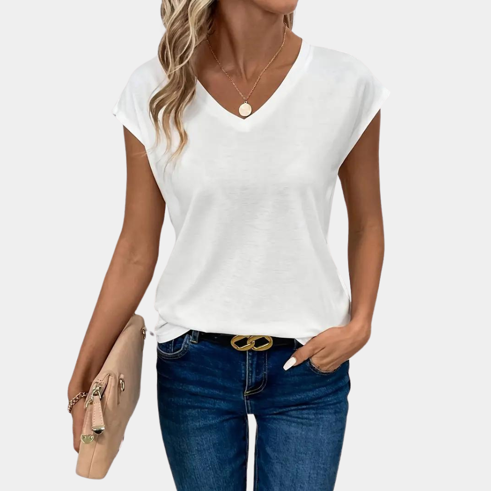 Lässiges T-Shirt Damen mit V-Ausschnitt - Afrodite