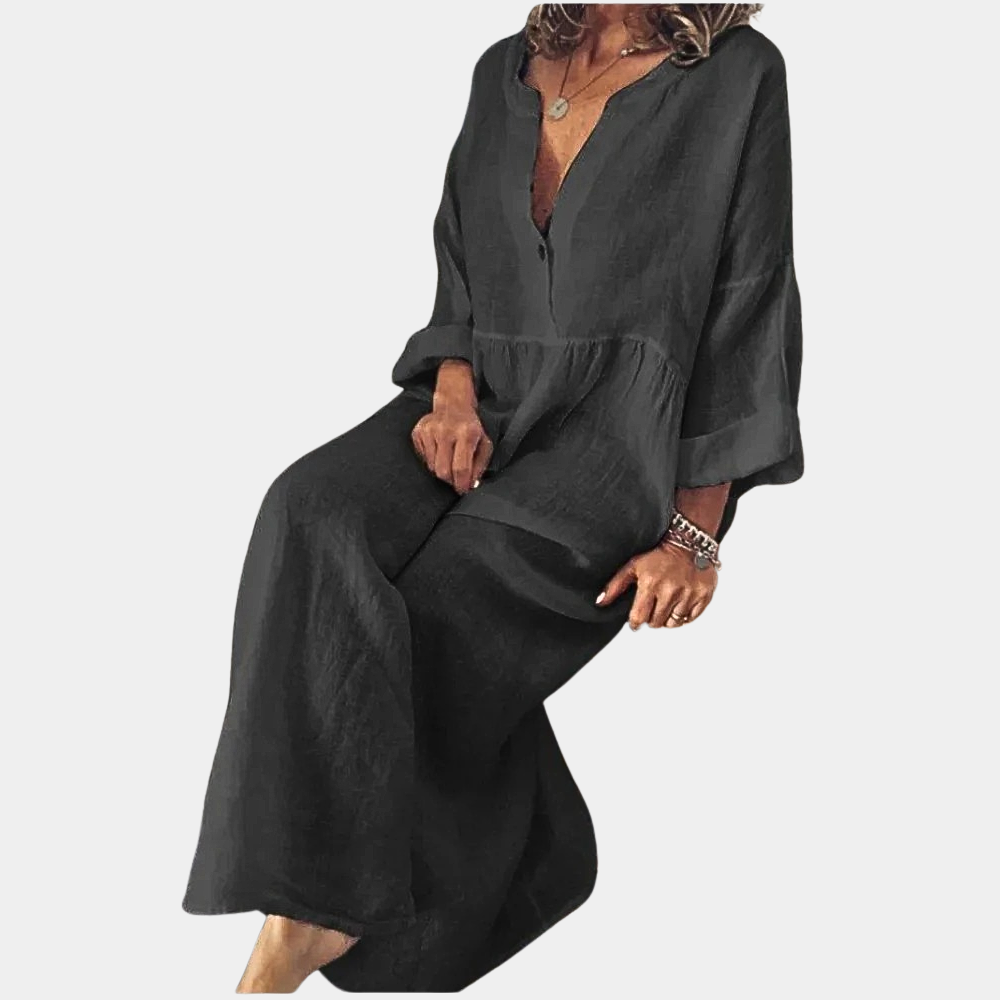 Lässiges aber Elegantes Monochromes Damenkleid für den Alltag - Bijou 1