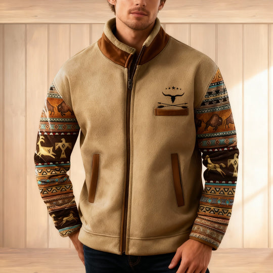 Leichte Herrenjacke mit 3D-Print | Freizeitjacke Regular Fit 3