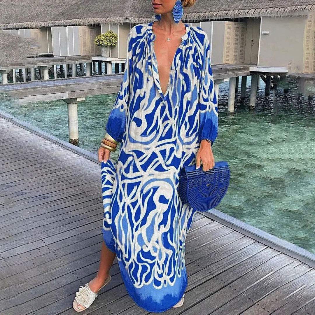 Leichtes Boho-Maxi-Sommerkleid Damen mit Langen Ärmeln - Aliyah 8