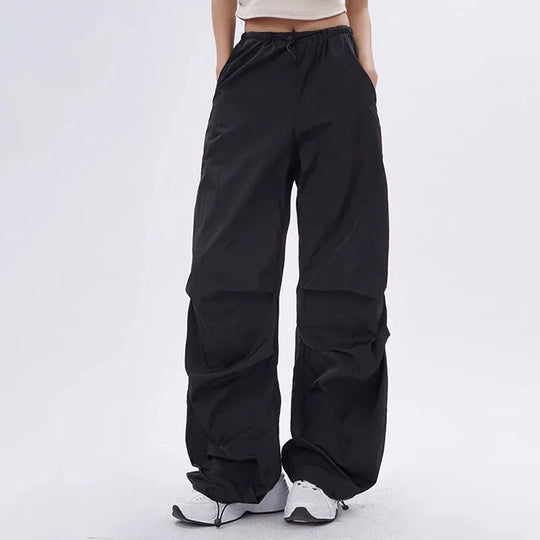 Lenzburg | Dames Oversized Parachute Broek | Zwart 0