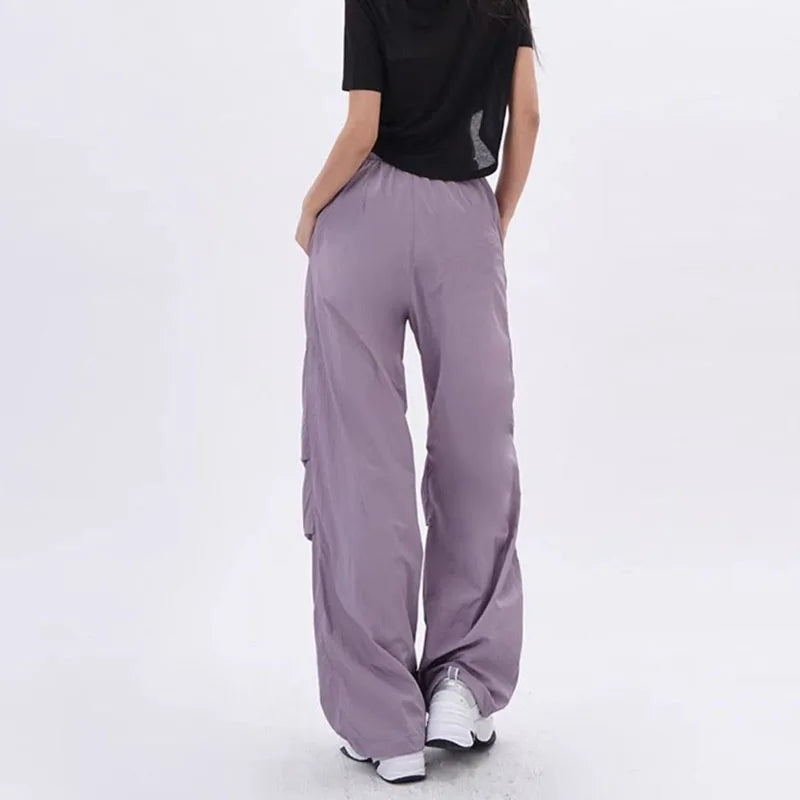 Lenzburg | Dames Oversized Parachute Broek | Zwart 3