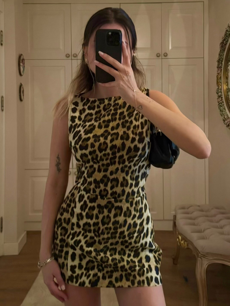 Leoparden-Mini-Sommerkleid Damen - Jane 4