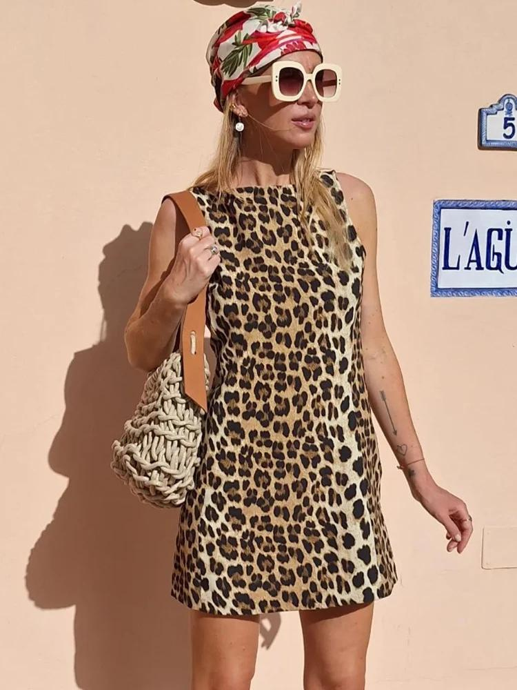 Leoparden-Mini-Sommerkleid Damen - Jane 6