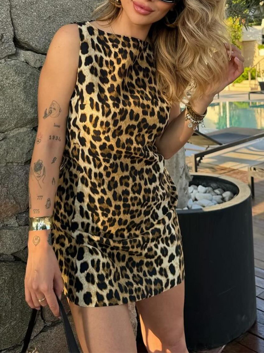 Leoparden-Mini-Sommerkleid Damen - Jane 7
